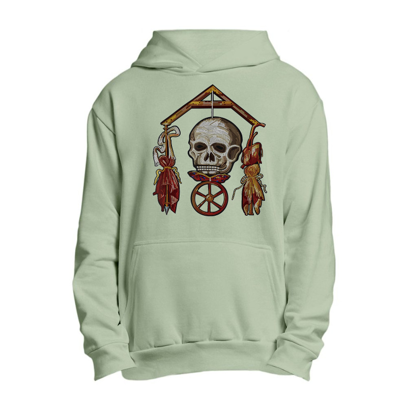 Roman Memento Mori Mosaic (black) Urban Pullover Hoodie by AnaMercedesContreras | Artistshot