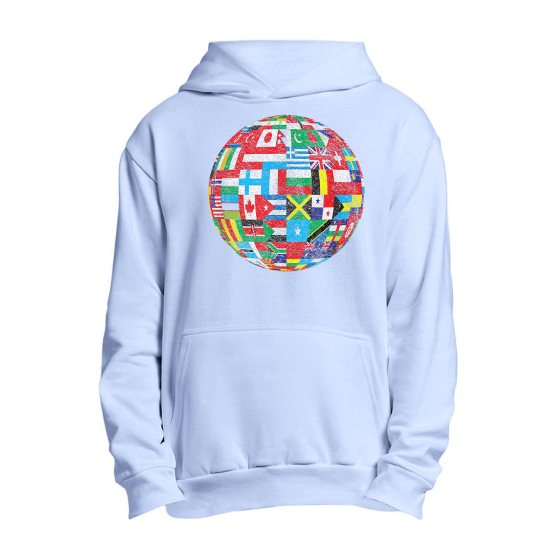 World Country Flags Globe Map Traveler Geography Funny Gifts Urban Pullover Hoodie | Artistshot