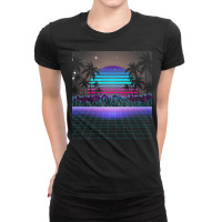 Synthwave T  Shirt Fascinating Dusk Retrowave T  Shirt Ladies Fitted T-shirt | Artistshot