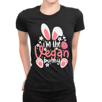 Vegan Design T  Shirt Bunny Ears I'm The Vegan Bunny Matching Easter V Ladies Fitted T-shirt | Artistshot