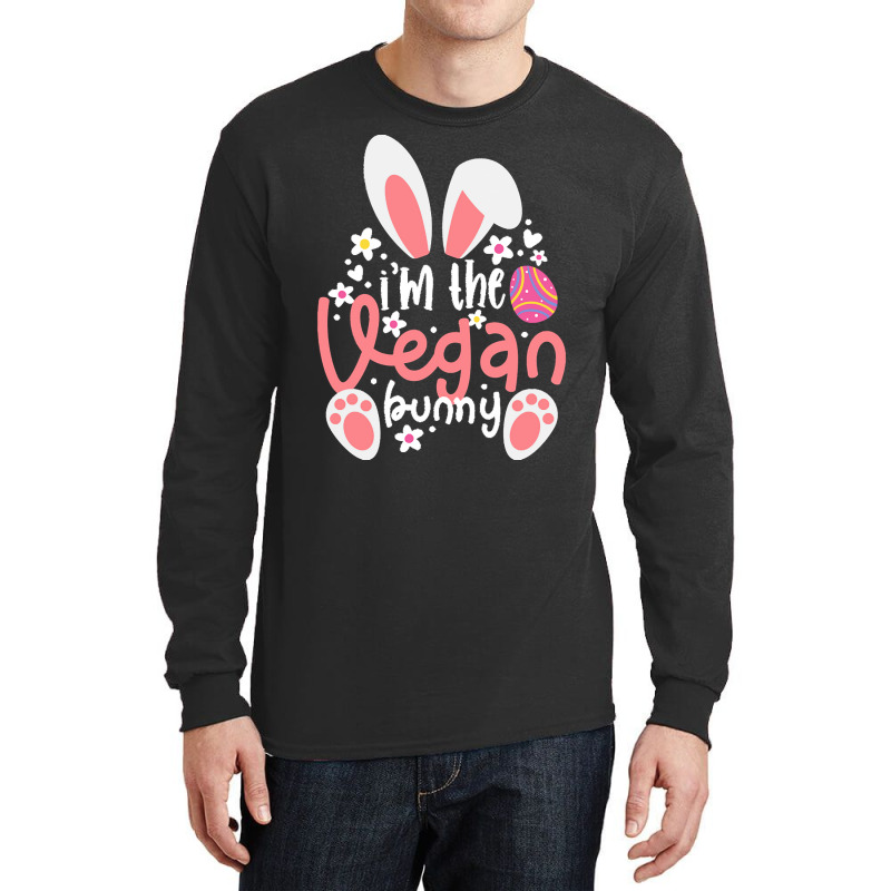 Vegan Design T  Shirt Bunny Ears I'm The Vegan Bunny Matching Easter V Long Sleeve Shirts by alexandrea99751 | Artistshot