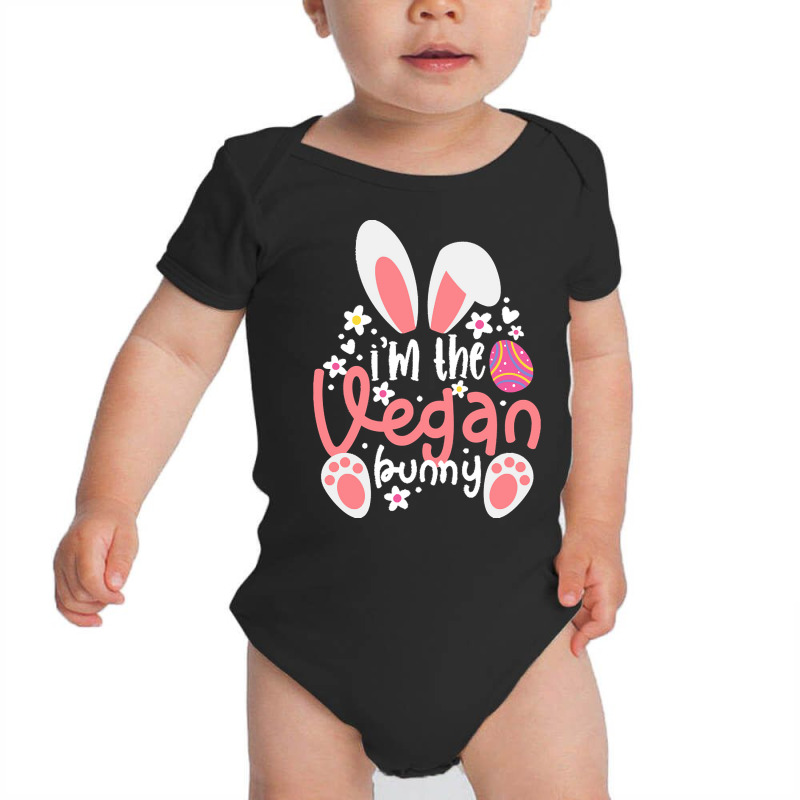 Vegan Design T  Shirt Bunny Ears I'm The Vegan Bunny Matching Easter V Baby Bodysuit by alexandrea99751 | Artistshot