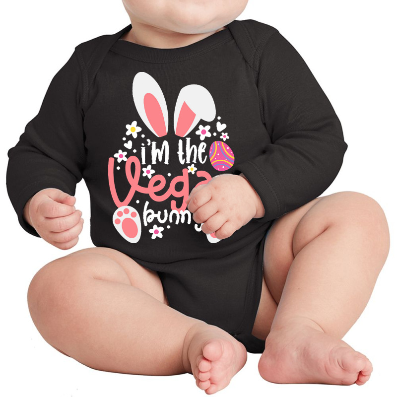 Vegan Design T  Shirt Bunny Ears I'm The Vegan Bunny Matching Easter V Long Sleeve Baby Bodysuit by alexandrea99751 | Artistshot