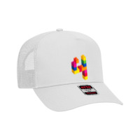 Kids 4 Year Old Building Blocks Birthday Bricks 4th Gift Mesh Back Trucker Hat | Artistshot