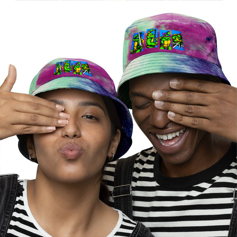 Arcade Turtles Tie Dyed Bucket Hat by Golden Store | Artistshot