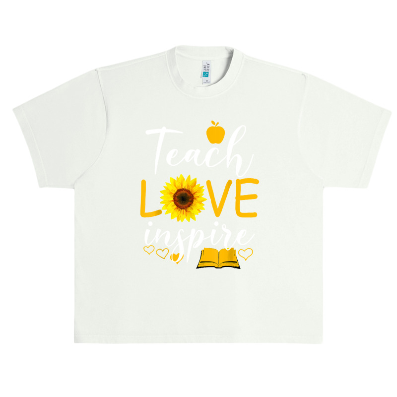 Teacher T  Shirt Teach Love And Inspire Shirt   Teacher Sunflower T  S Urban Heavy T-shirt | Artistshot