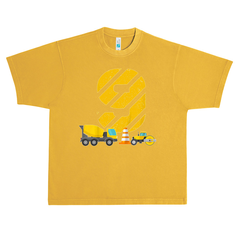 Kids 9th Birthday Boy Construction Worker Construction Site T Shirt Urban Heavy T-shirt by JillMarie | Artistshot