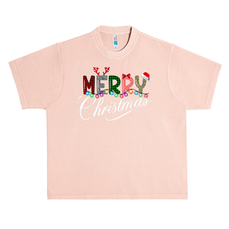 Merry Christmas 2022 Leopard Buffalo Red Plaid Xmas Lights Urban Heavy T-shirt | Artistshot