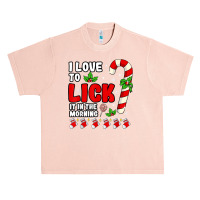 Love To Lick It In The Morning Adult Candy Cane Christmas Urban Heavy T-shirt | Artistshot