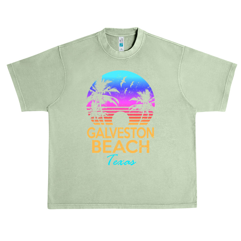 Galveston Beach Texas Summer Vacation Vintage Sunset Graphic Urban Heavy T-shirt by cm-arts | Artistshot