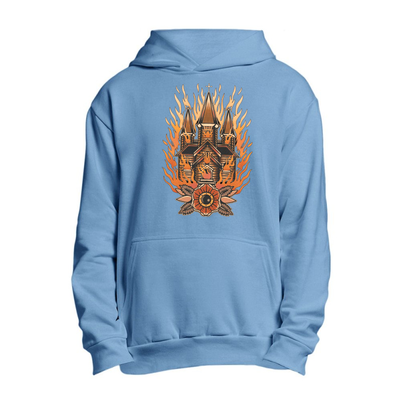 Burning Church, Burning Church Art, Burning Church Vintage, Burning Ch Urban Pullover Hoodie | Artistshot