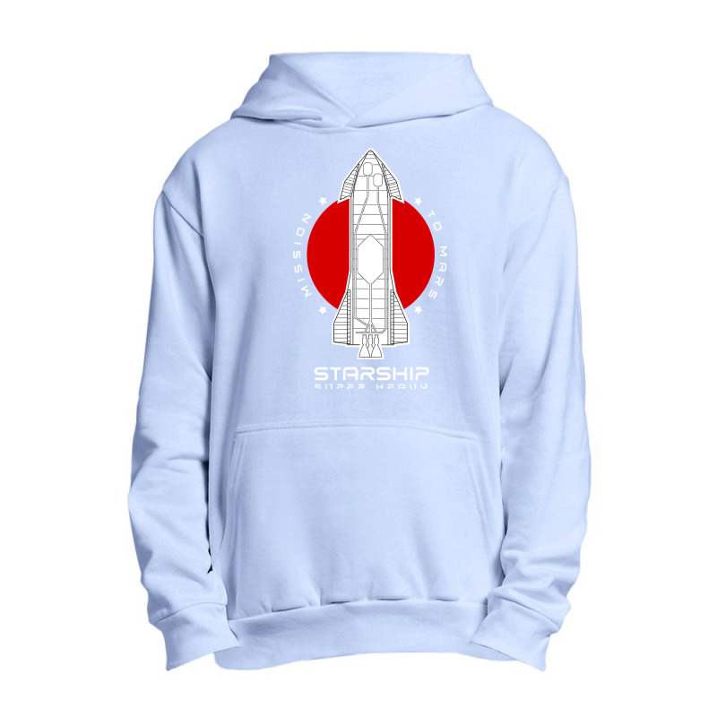 Starship Sn15 Mission To Mars Space Rocket X Raptor Launch Urban Pullover Hoodie by cm-arts | Artistshot