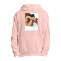 Beautiful Woman Sitting Naked On Bed With Arms Around Her Knees Urban Pullover Hoodie | Artistshot