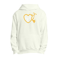 West Virginia Mountaineers Nurse - Heart Stethoscope Urban Pullover Hoodie | Artistshot