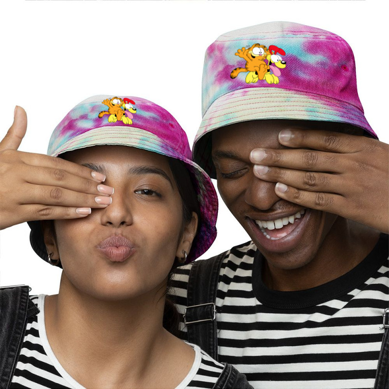 Garfiel And Pluto Tie Dyed Bucket Hat by Santika | Artistshot