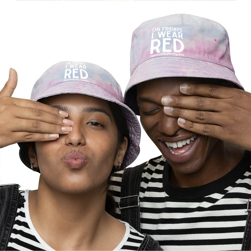 On Fridays I Wear Red Especially For My Bro Brother Solder Military Su Tie Dyed Bucket Hat | Artistshot