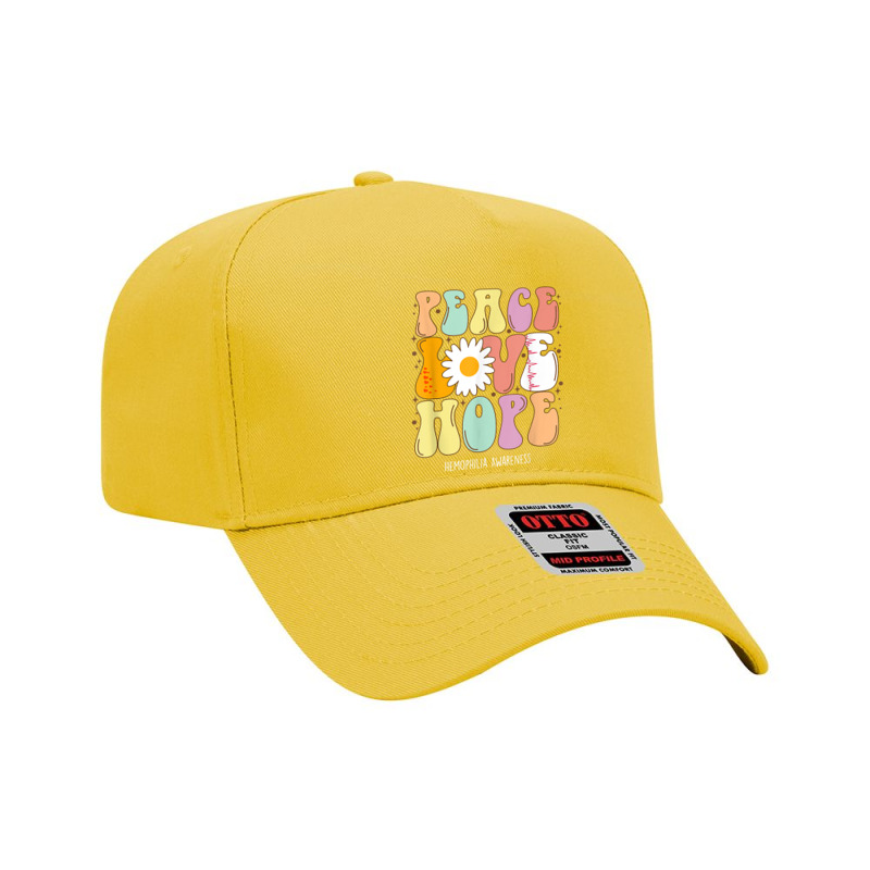 Peace Love Hope Hemophilia Awareness Gift T Shirt Adjustable Baseball Cap by cm-arts | Artistshot