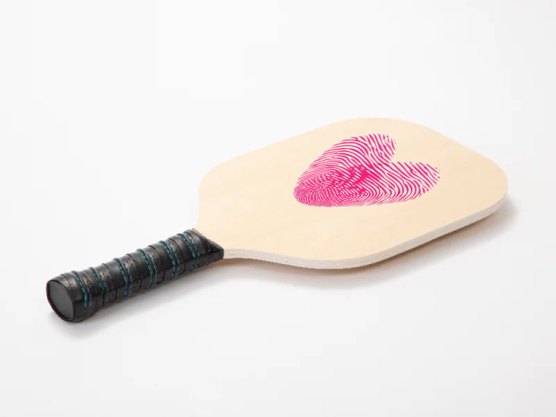 Fingerprint Pink Heart Valentines Day Pickleball Paddle by cm-arts | Artistshot