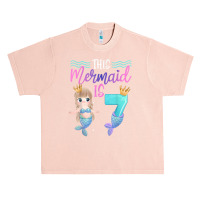 This Mermaid Is 7 Year Old 8th Birthday Girl Daughter Urban Heavy T-shirt | Artistshot