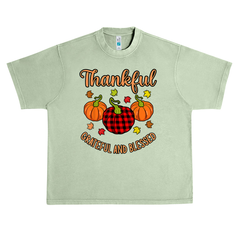 Thankful Grateful Blessed Turkey Thanksgiving Family Graphic Urban Heavy T-shirt | Artistshot