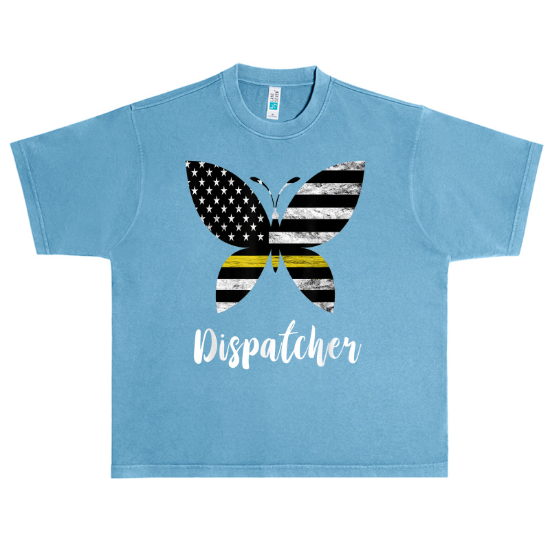 Dispatcher Usa America Flag Butterfly Freedom 911 Operator Urban Heavy T-shirt | Artistshot