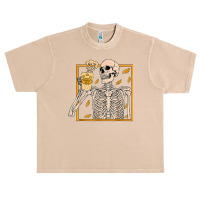 Vintage Halloween Skeleton Pumpkin Spice Latte Syrup Creamer T Shirt C Urban Heavy T-shirt | Artistshot