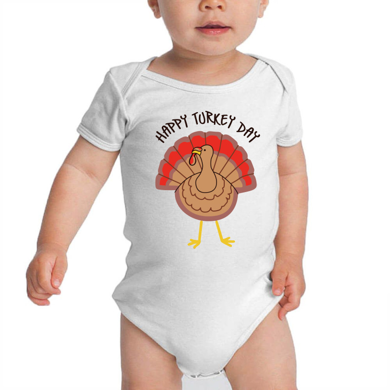 Happy Turkey Day Funny Thanksgiving Baby Bodysuit by rusmashirt | Artistshot