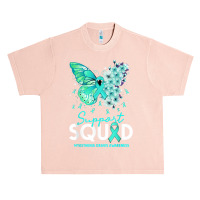 Support Squad Butterfly Teal Ribbon Myasthenia Gravis Urban Heavy T-shirt | Artistshot