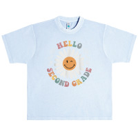 Hello Second 2nd Grade Smile Teacher Flower Groovy Urban Heavy T-shirt | Artistshot