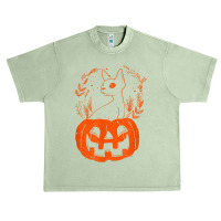 Halloween Pumpkin With Cat Halloween Party Urban Heavy T-shirt | Artistshot