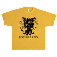 Everything Is Fine Funny Stressed Out Cat Graphic Tank Top Urban Heavy T-shirt | Artistshot