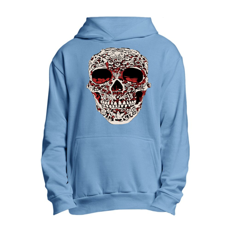 Skull T  Shirt Big Carved Red And White Skeleton Skull Head T  Shirt Urban Pullover Hoodie | Artistshot