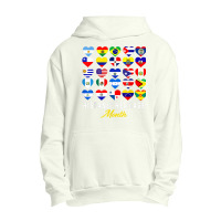 Hispanic Heritage Month Latin Nation Flags Heart Flags T Urban Pullover Hoodie | Artistshot