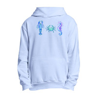 Crustaceancore Ocean Blush Crustacean Lobster Crab Seahorse Urban Pullover Hoodie | Artistshot