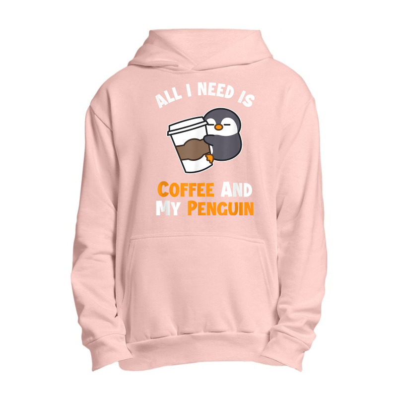 Coffee And My Penguin Sea Bird King Emperor Penguin Urban Pullover Hoodie by ImmanUnde | Artistshot