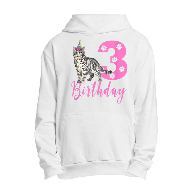 Cute American Shorthair 3th Birthday Urban Pullover Hoodie by Newart | Artistshot