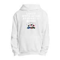 Easily Distracted By Poker & Boobs Funny Poker Player Humor Urban Pullover Hoodie | Artistshot