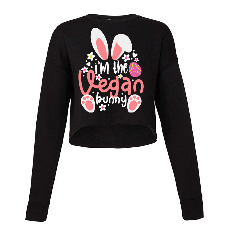 Vegan Design T  Shirt Bunny Ears I'm The Vegan Bunny Matching Easter V Cropped Sweater by handjacquelyn42 | Artistshot