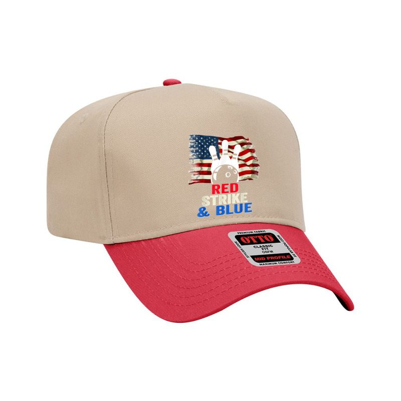 Patriotic Bowling 4th Of July Red Strike & Blue Usa Flag Adjustable Baseball Cap by STACYSCHUDEL | Artistshot