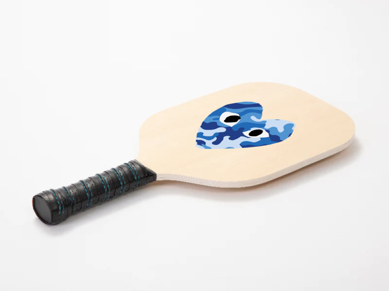 Heart With Eyes Blue Camo Pickleball Paddle | Artistshot