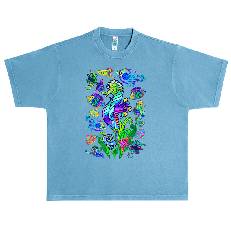 Marine Biologist Ocean Life Drawing Seahorse Urban Heavy T-shirt | Artistshot