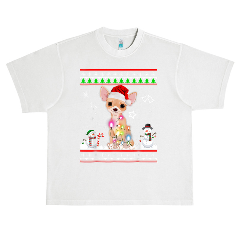 Chihuahua Christmas Dog Light Ugly Sweater Urban Heavy T-shirt | Artistshot