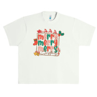 Merry Christmas Family Retro Groovy Santa's Reindeer Sleigh Urban Heavy T-shirt | Artistshot