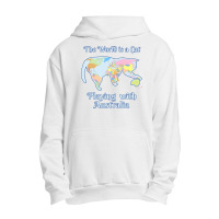 Funny World Is A Cat Playing Map Urban Pullover Hoodie | Artistshot