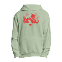 Red Japanese Dragon Aesthetic Grunge 90s Chinese Dragon Urban Pullover Hoodie | Artistshot