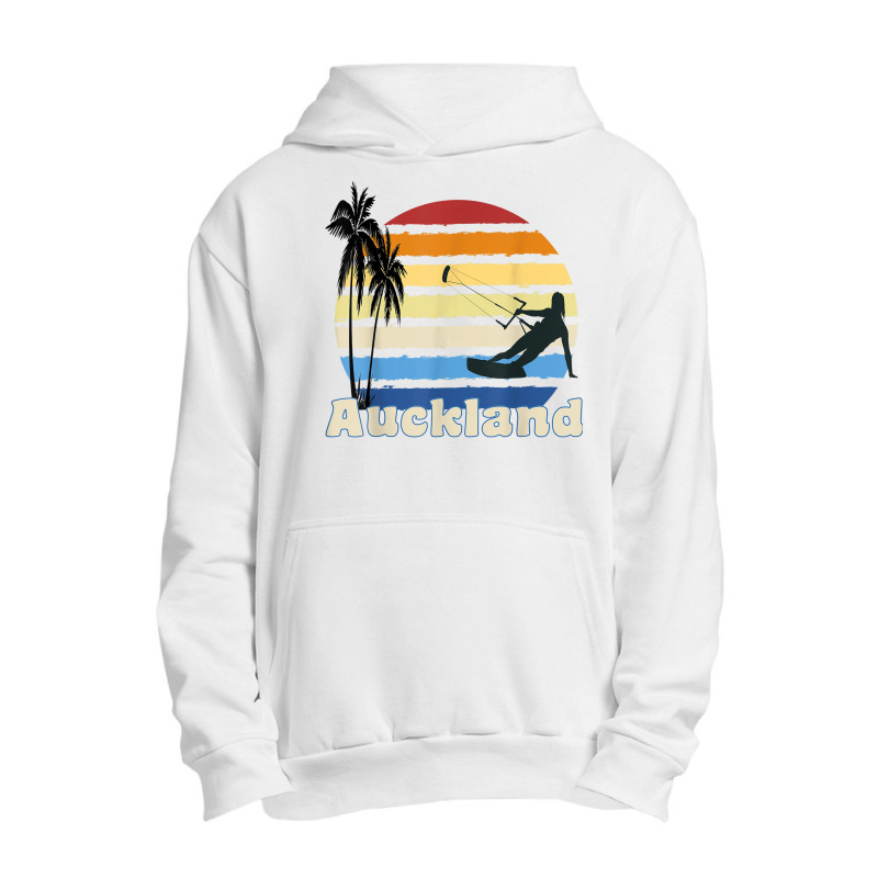 Auckland New Zealand Kitesurfing Kitesurfer Beach Urban Pullover Hoodie by Dapper | Artistshot