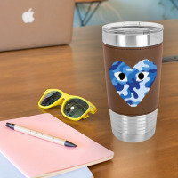 Heart With Eyes Blue Camo Leatherette Tumbler | Artistshot