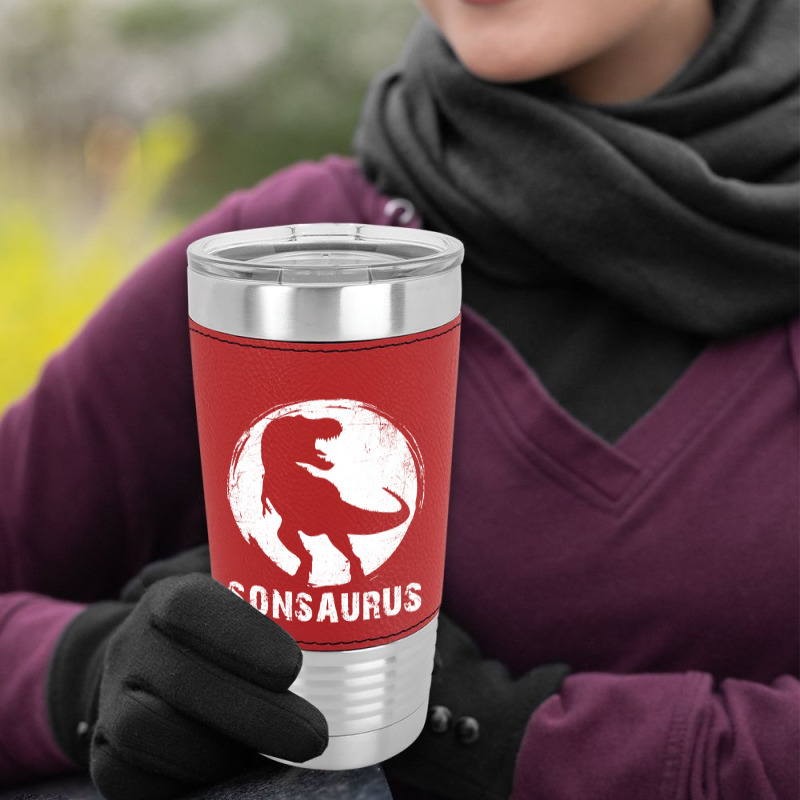 Sonsaurus T  Shirt Sonsaurus T Rex Dinosaur T  Shirt Leatherette Tumbler | Artistshot