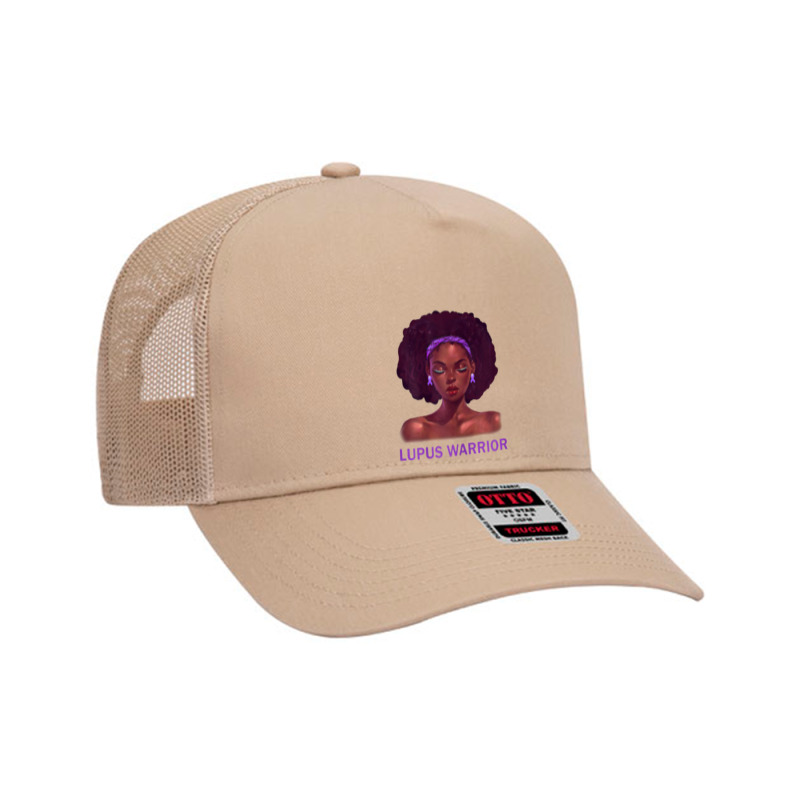 Womens Afro African American Black Woman Lupus Warrior Mesh Back Trucker Hat | Artistshot