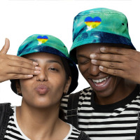 Blue And Yellow Flag Tie Dyed Bucket Hat | Artistshot